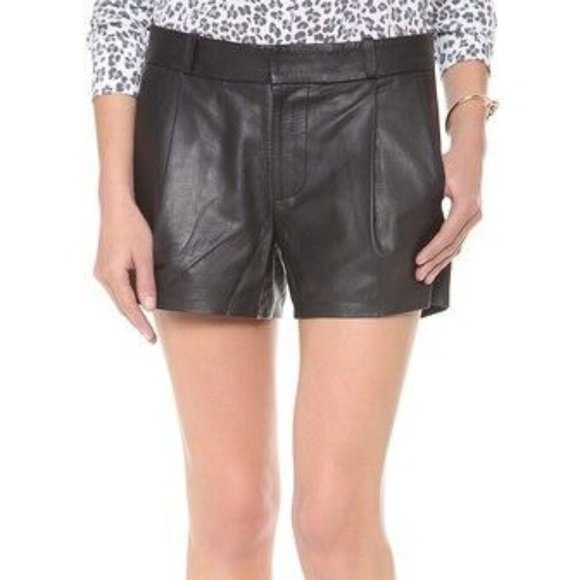 Joe's Jeans Shorts Nwt Shopbop Joes Jeans Black 0 Lambskin Leather